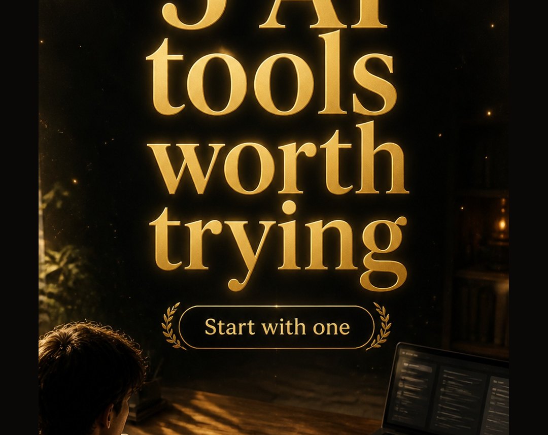 5 AI tools worth trying — colorful app icons.